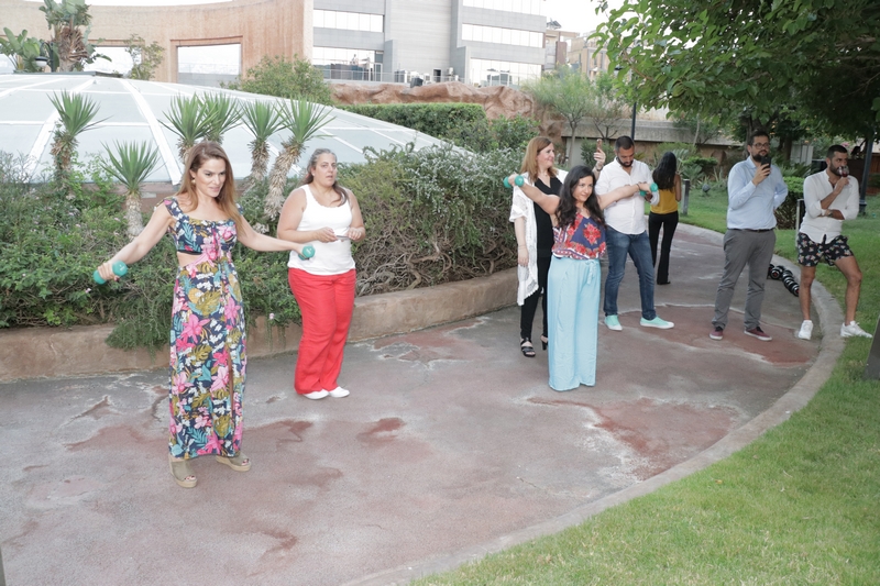 Gathering around the pool at Hilton Beirut Habtoor Grand